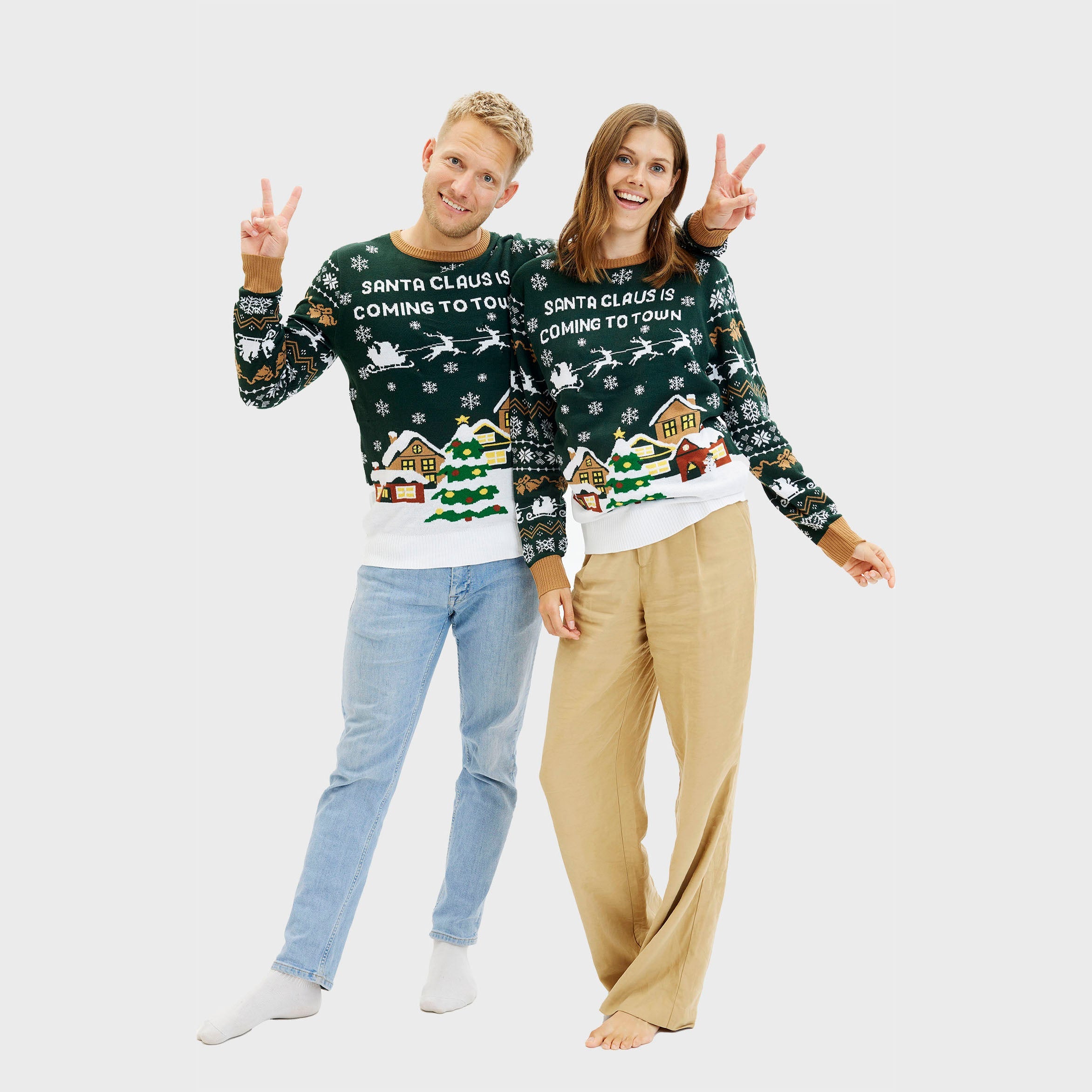 Santa Claus Is Coming To Town LED Grün - Damen