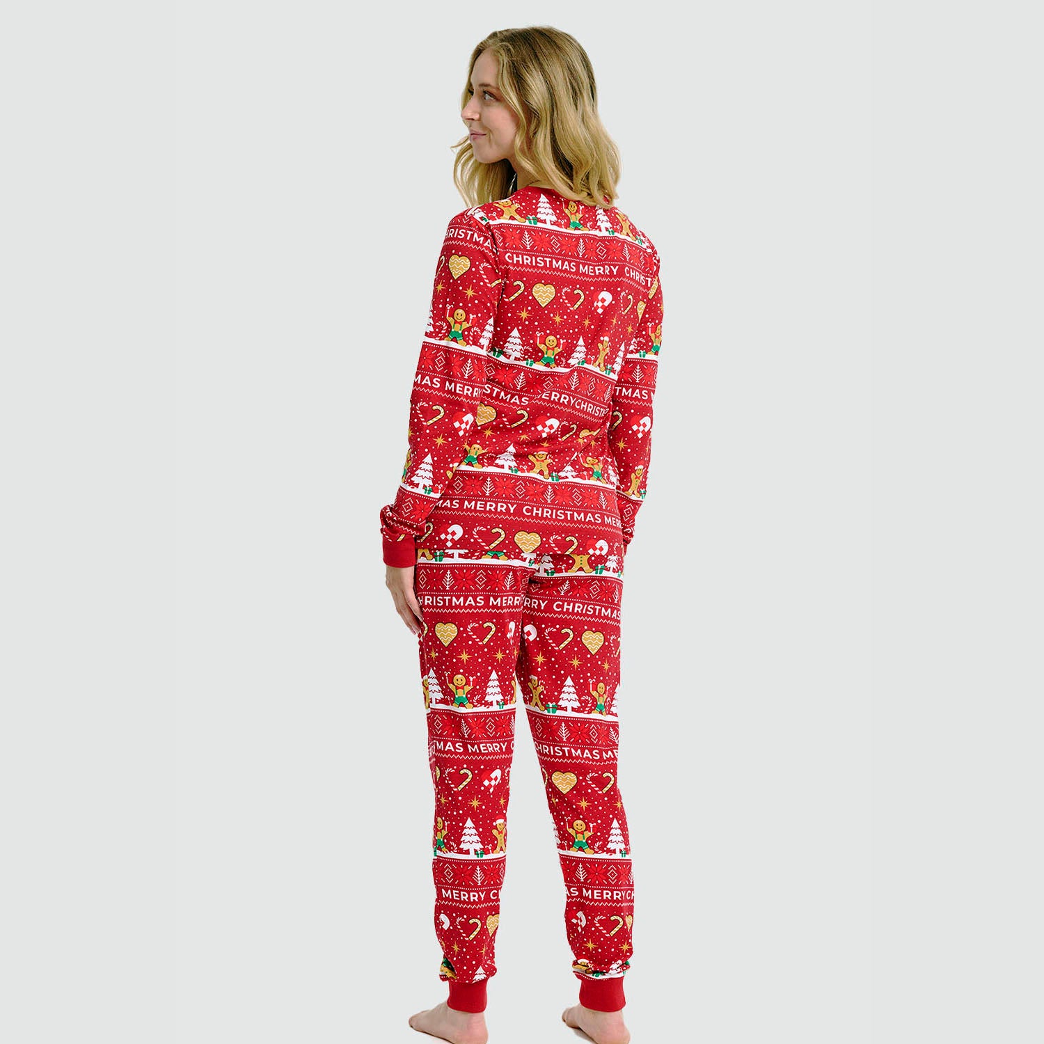 Weihnachtskeks Julepyjama Rot - Damen.