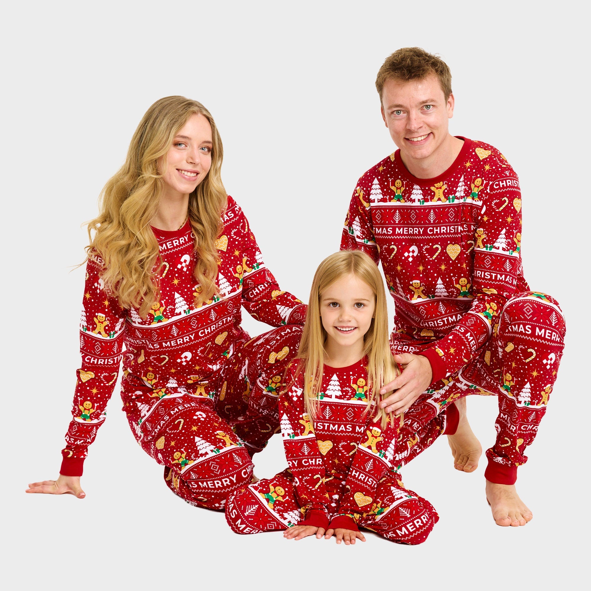 Weihnachtskeks Weihnachtspyjama Rot für Herren
