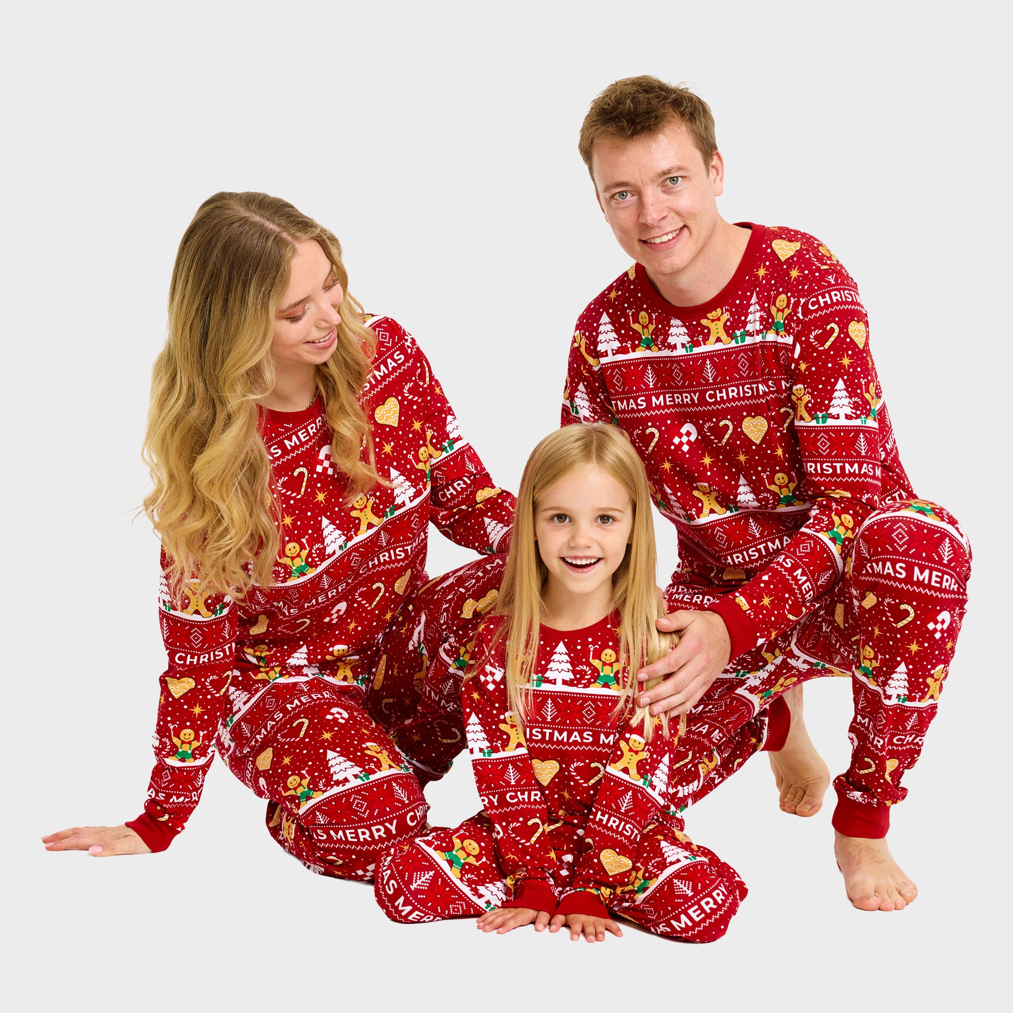 Weihnachtskeks Julepyjama Rot - Herren.
