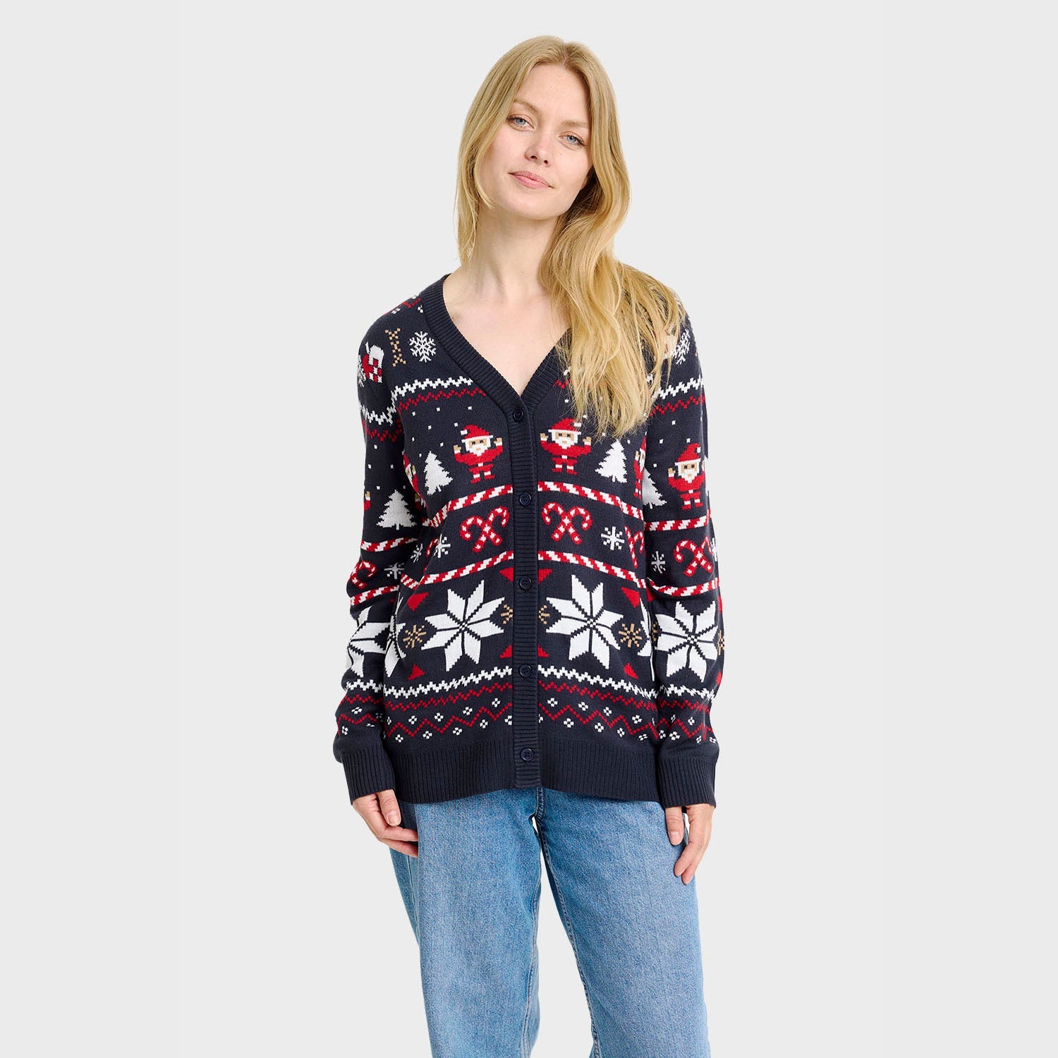 Santas Weihnachtsstrickjacke - Damen.