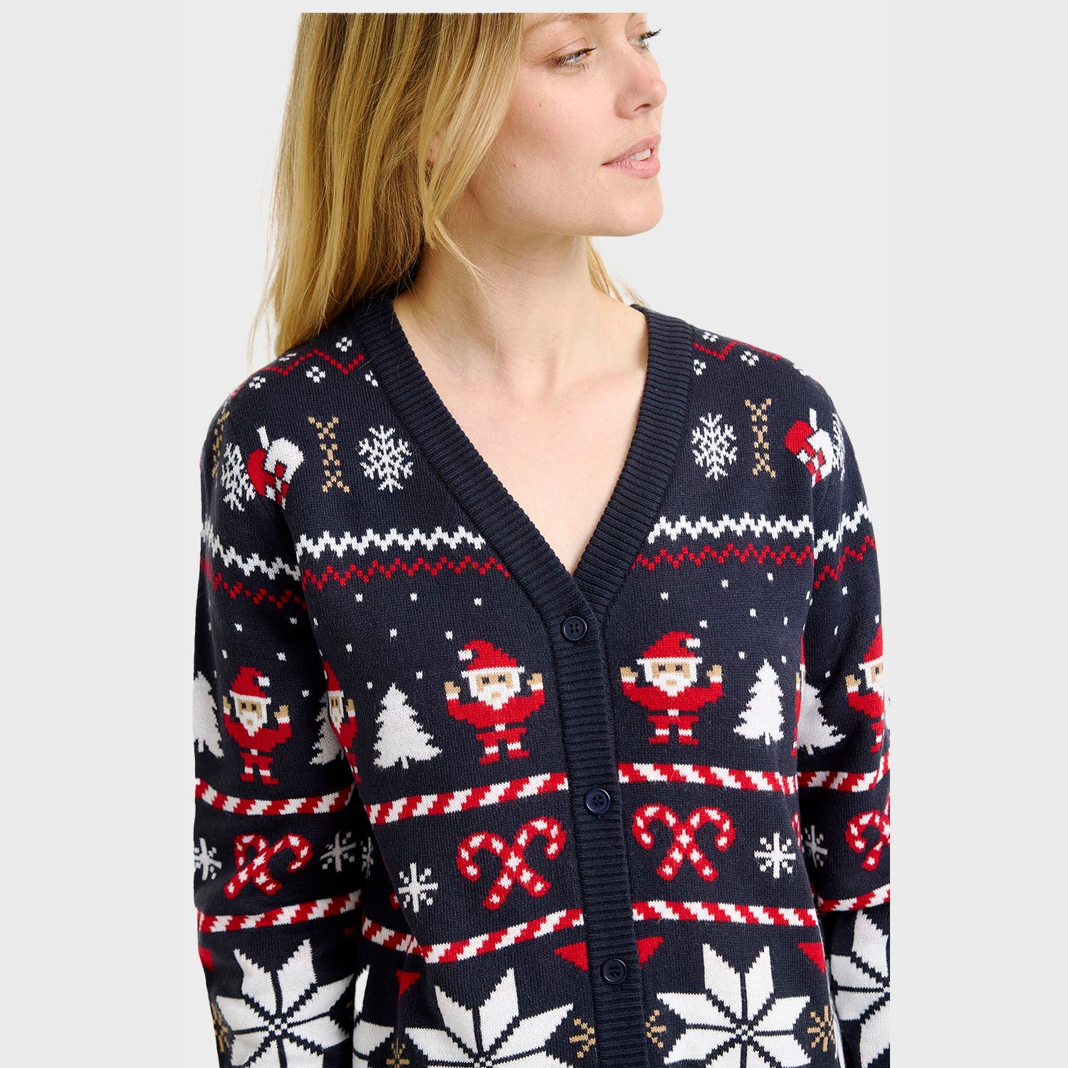 Santas Weihnachtsstrickjacke - Damen.