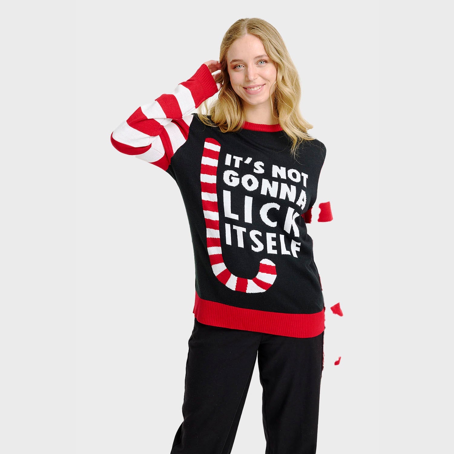 Candy Cane Weihnachtspullover - Damen