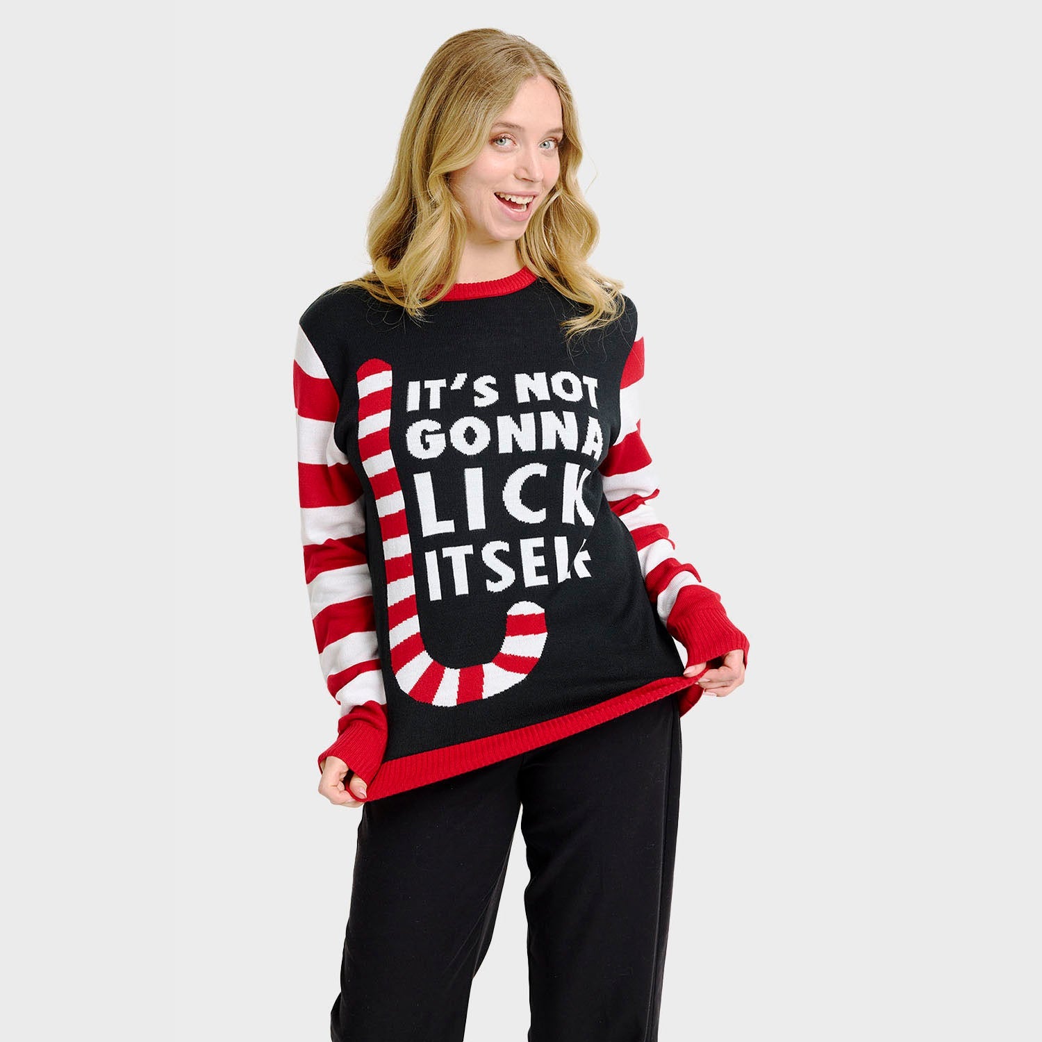 Candy Cane Weihnachtspullover - Damen