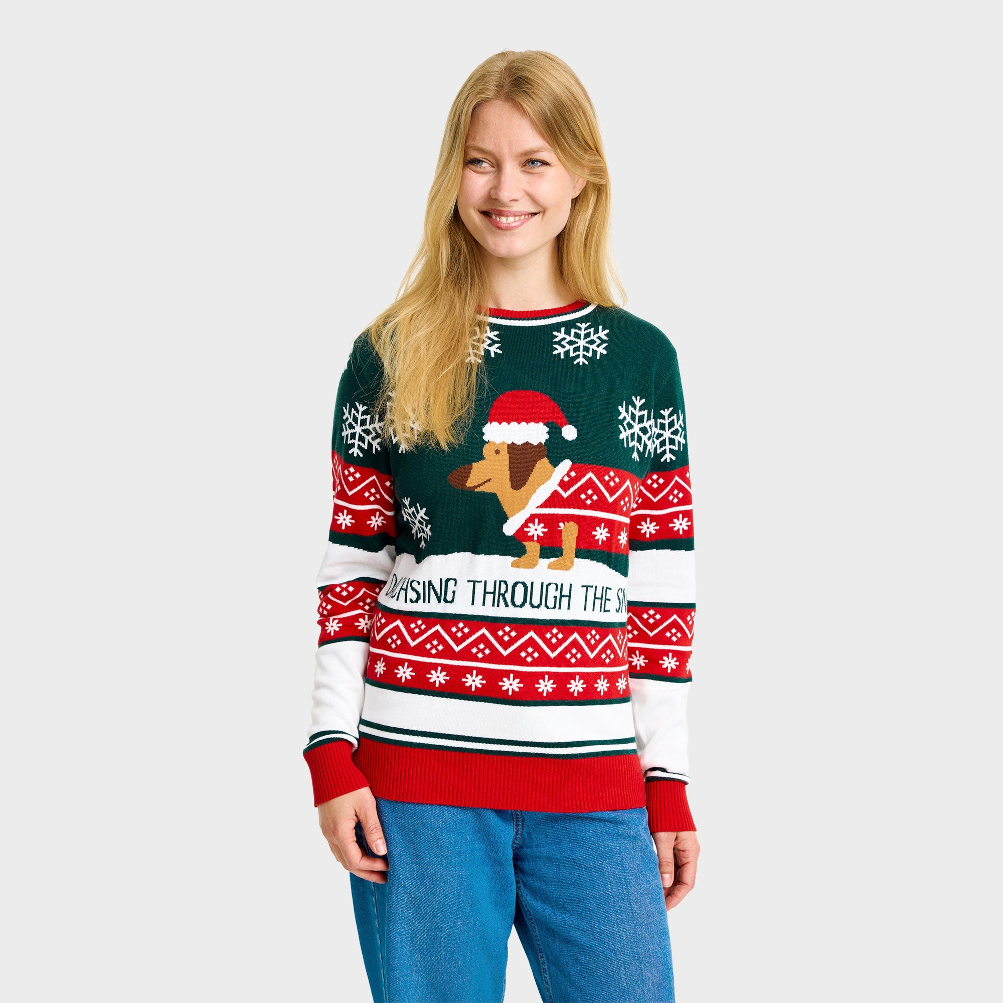Daschen um den Weihnachtspullover - Damen.