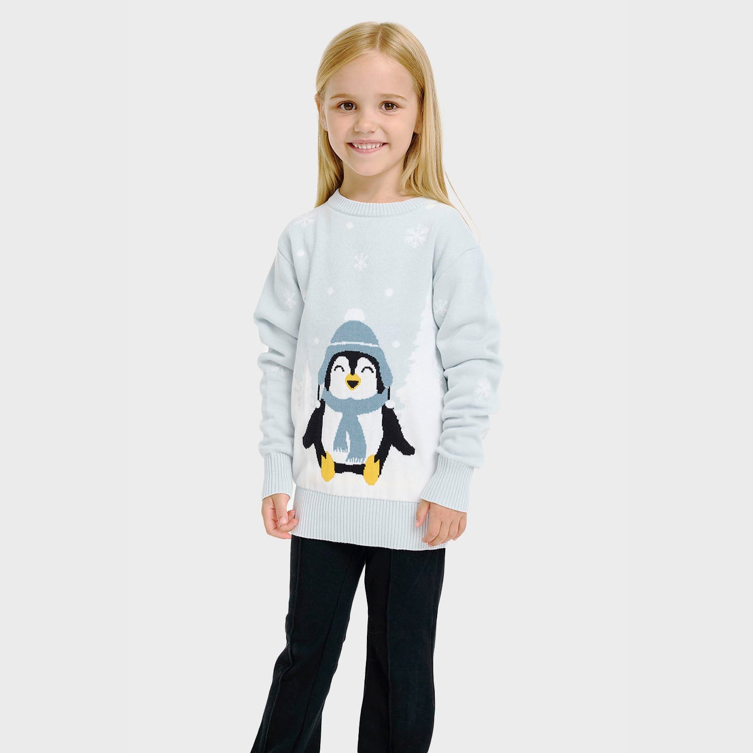 Der süße Pinguin-Weihnachtspullover - Kinder.