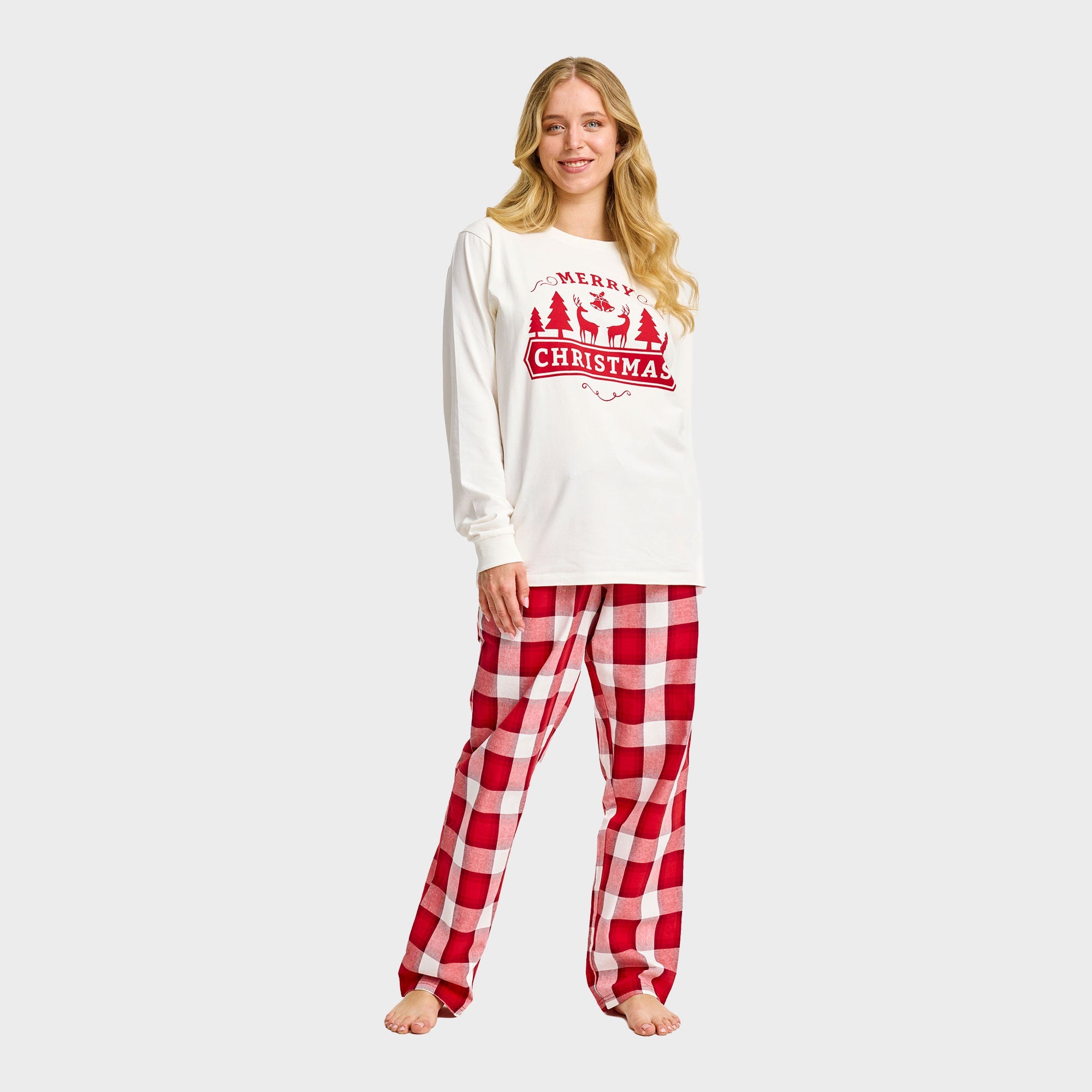 Merry Christmas Flanell-Pyjama - Damen