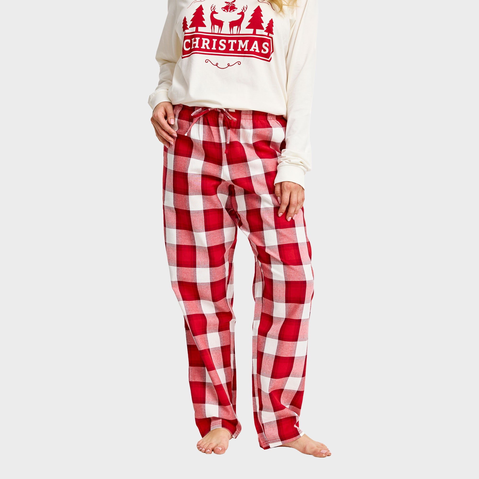 Merry Christmas Flanell-Pyjama - Damen