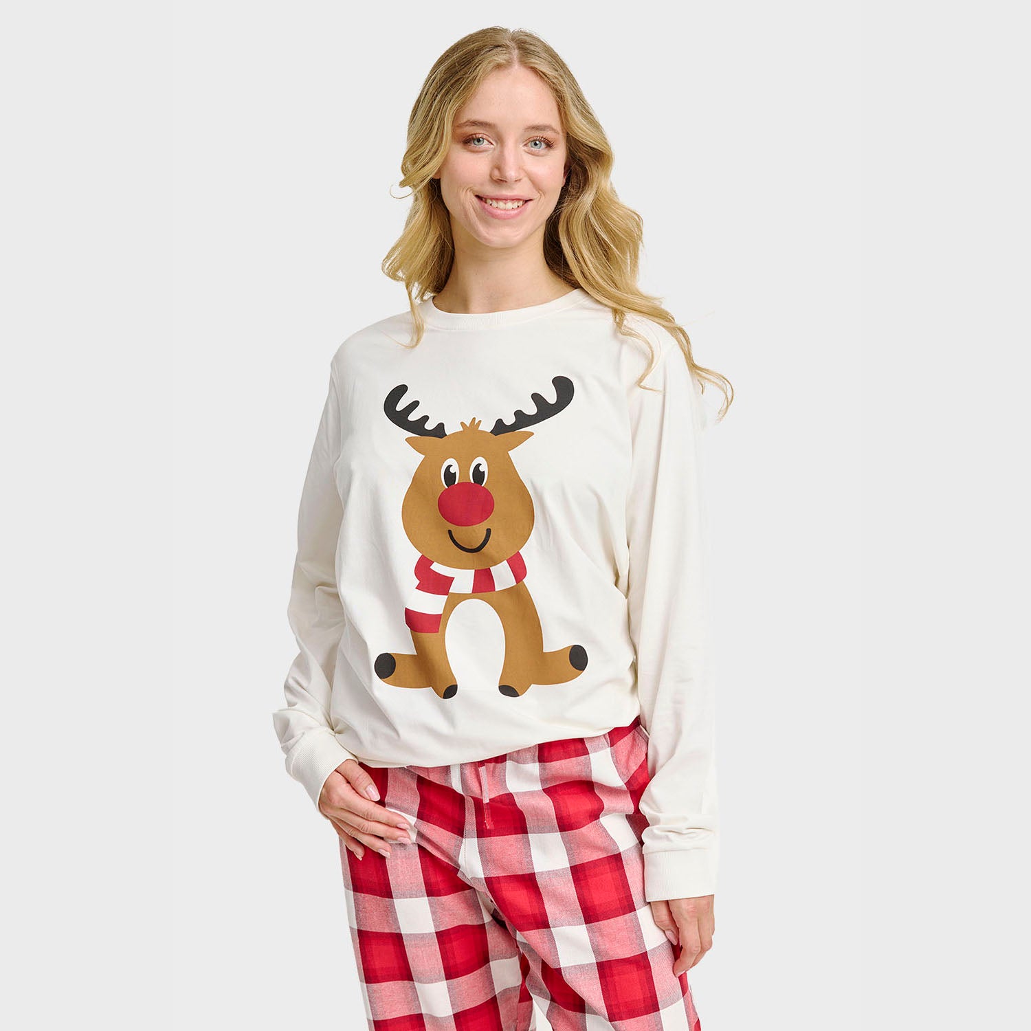 Flannel pyjamas - Reindeer - Damen