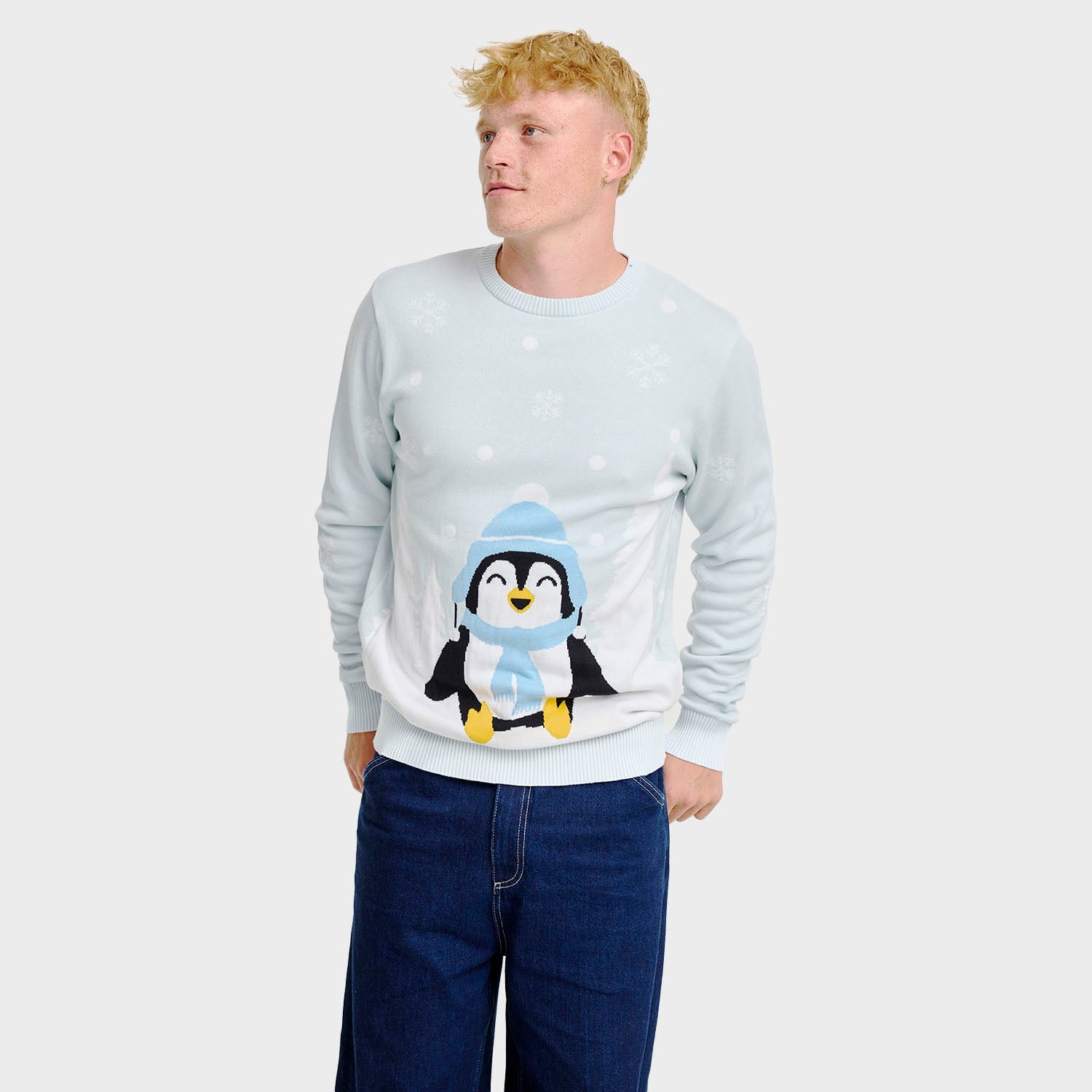 Der süße Pinguin-Weihnachtspullover - Herren.