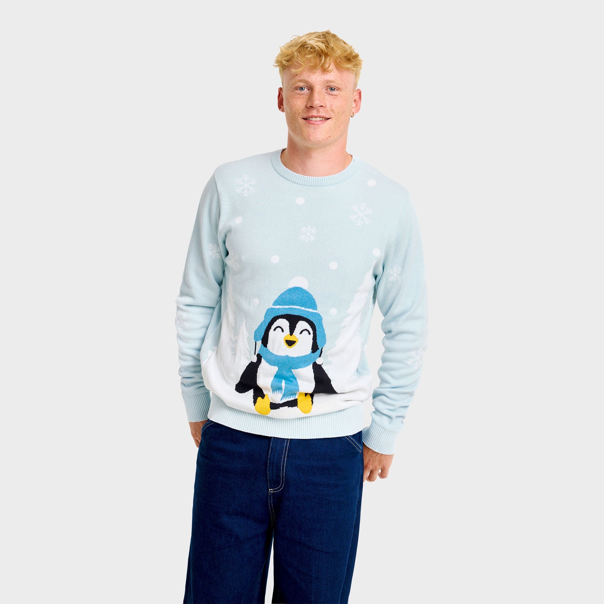 Der süße Pinguin-Weihnachtspullover - Herren.