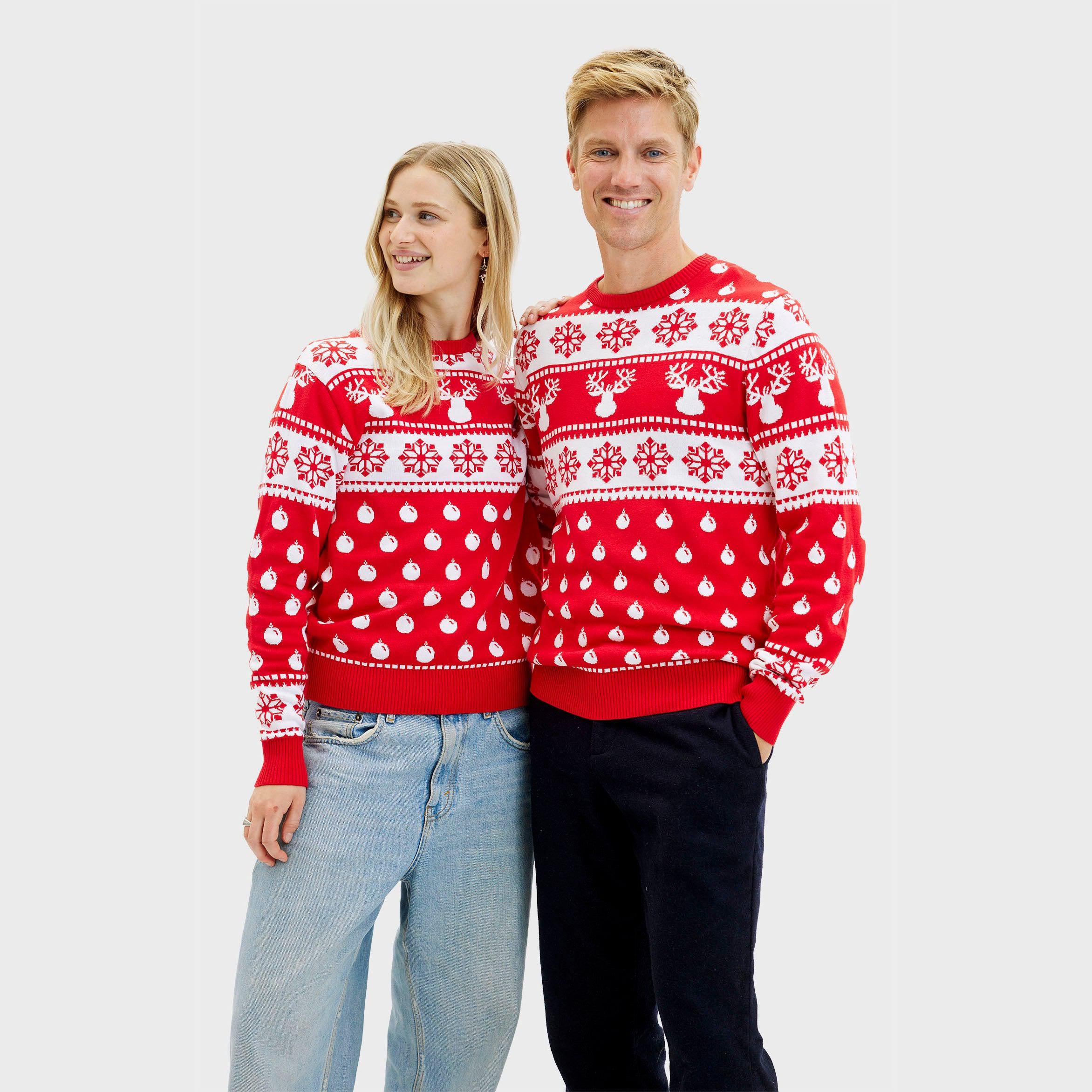 Der Klassische Weihnachtspullover Rot - Herren.