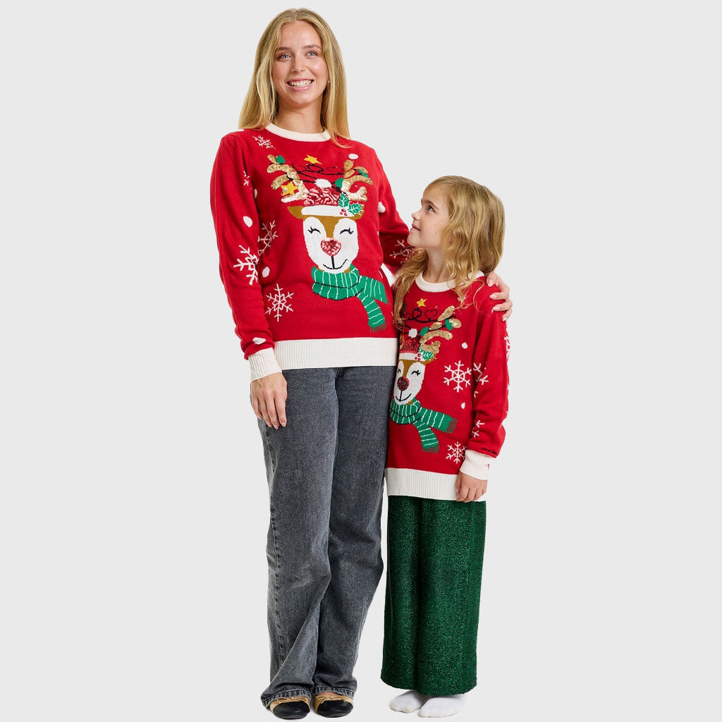 Der süße Rentier-Weihnachtspullover – Kinder