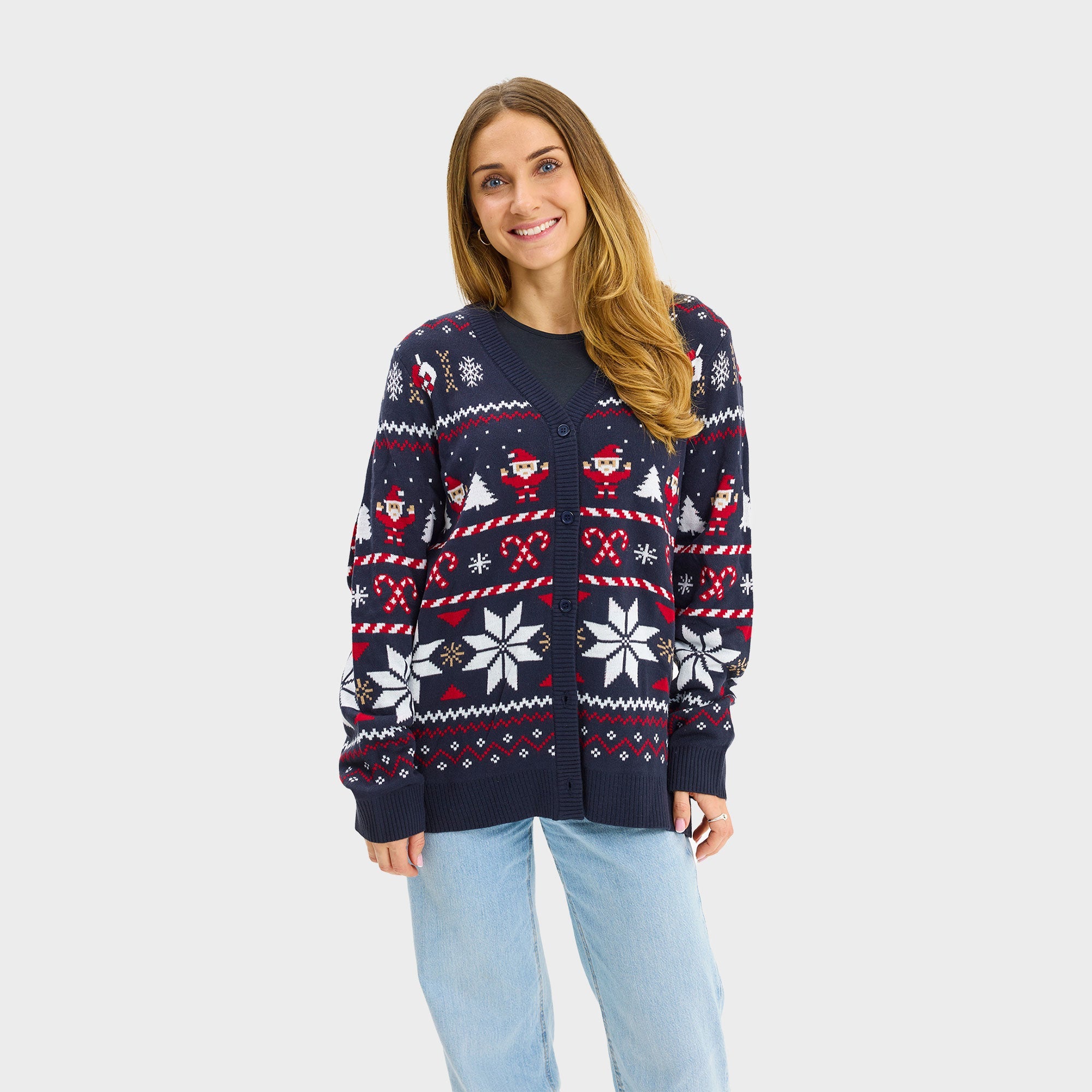 Santas Weihnachtsstrickjacke - Damen.