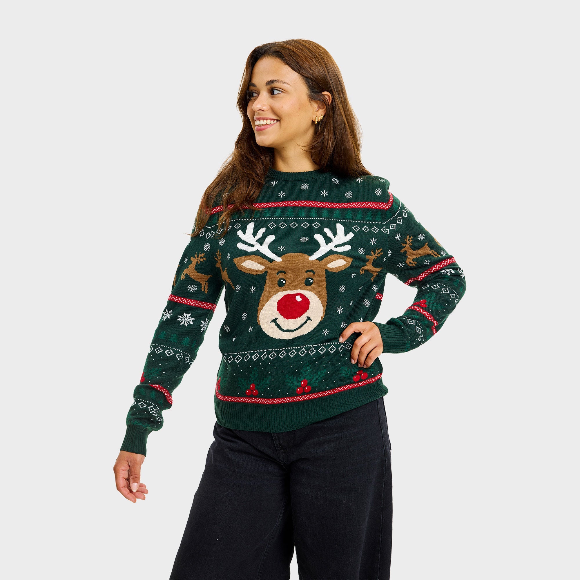 Rudolfs fröhlicher Weihnachtspullover - Damen