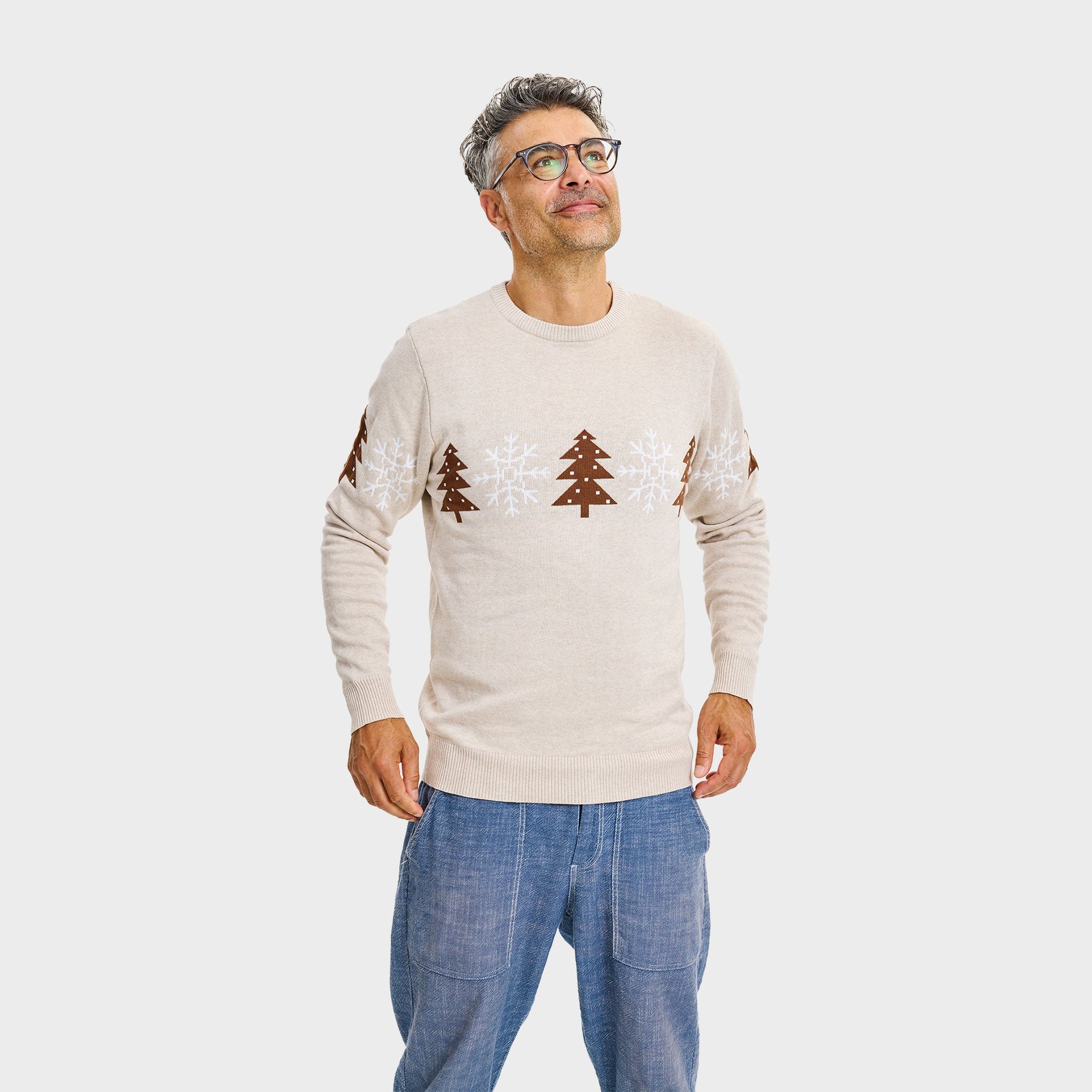 Der beige Winterpullover - Herren