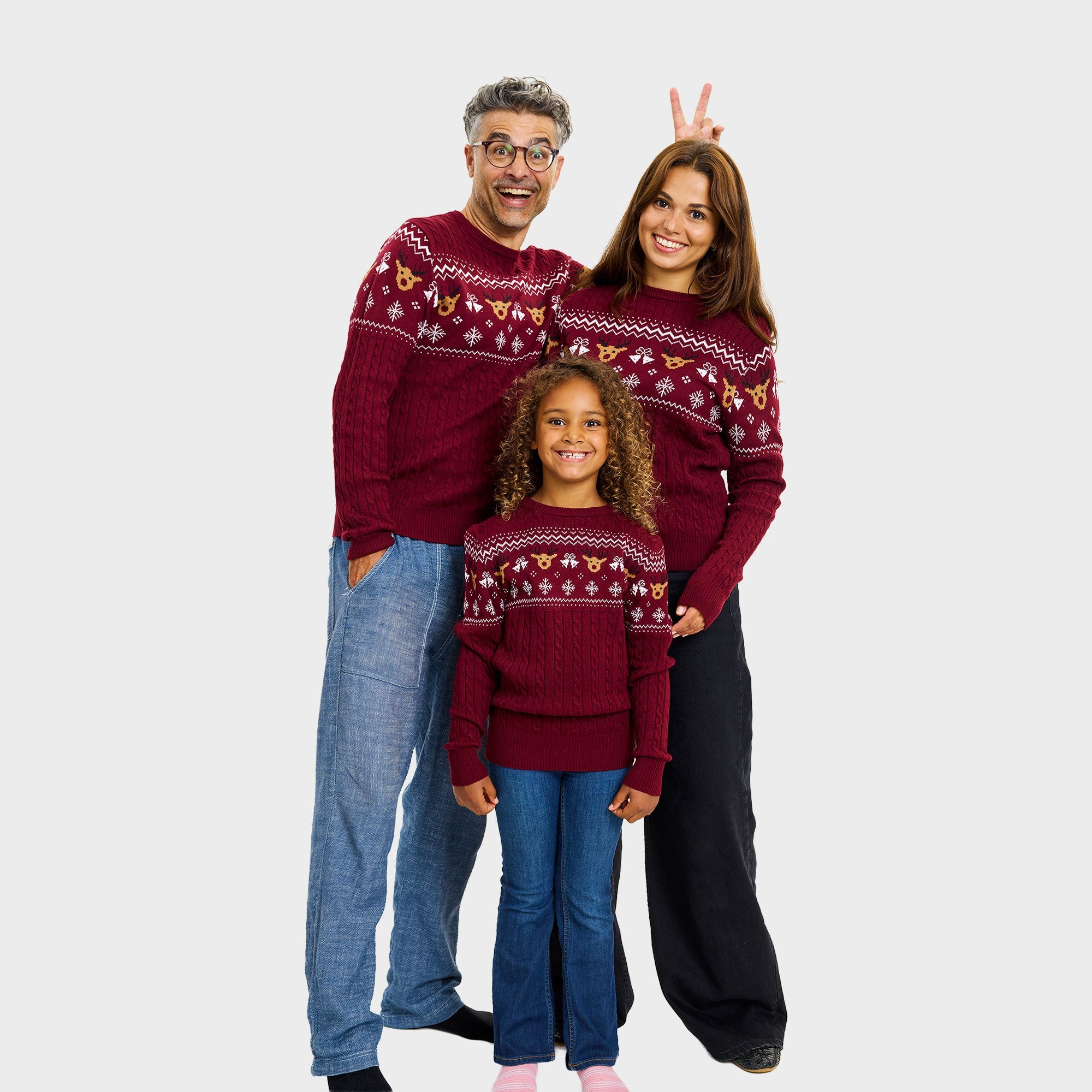 Weinroter Weihnachtspullover - Herren