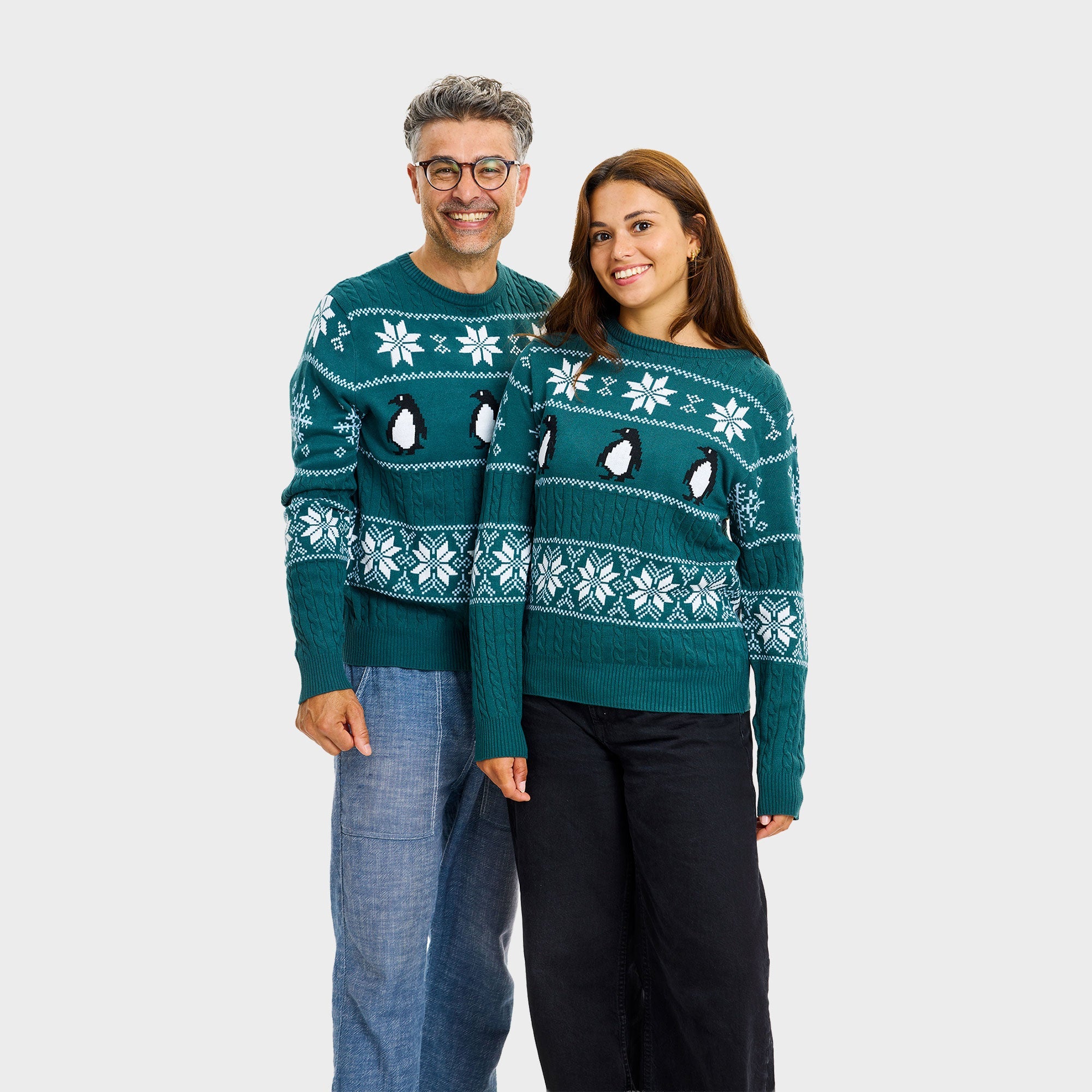 Pinguin-Weihnachtspullover - Damen