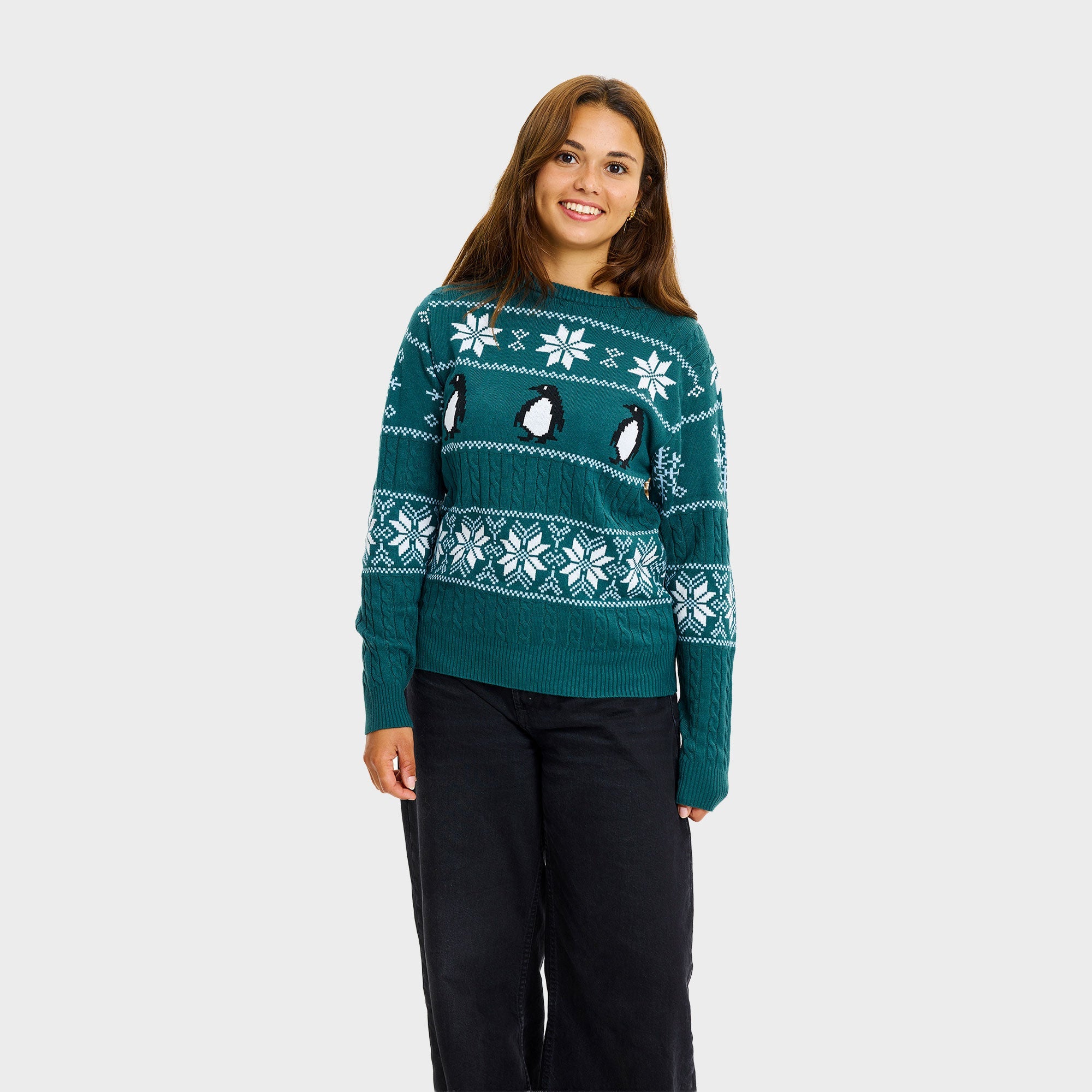 Pinguin-Weihnachtspullover - Damen