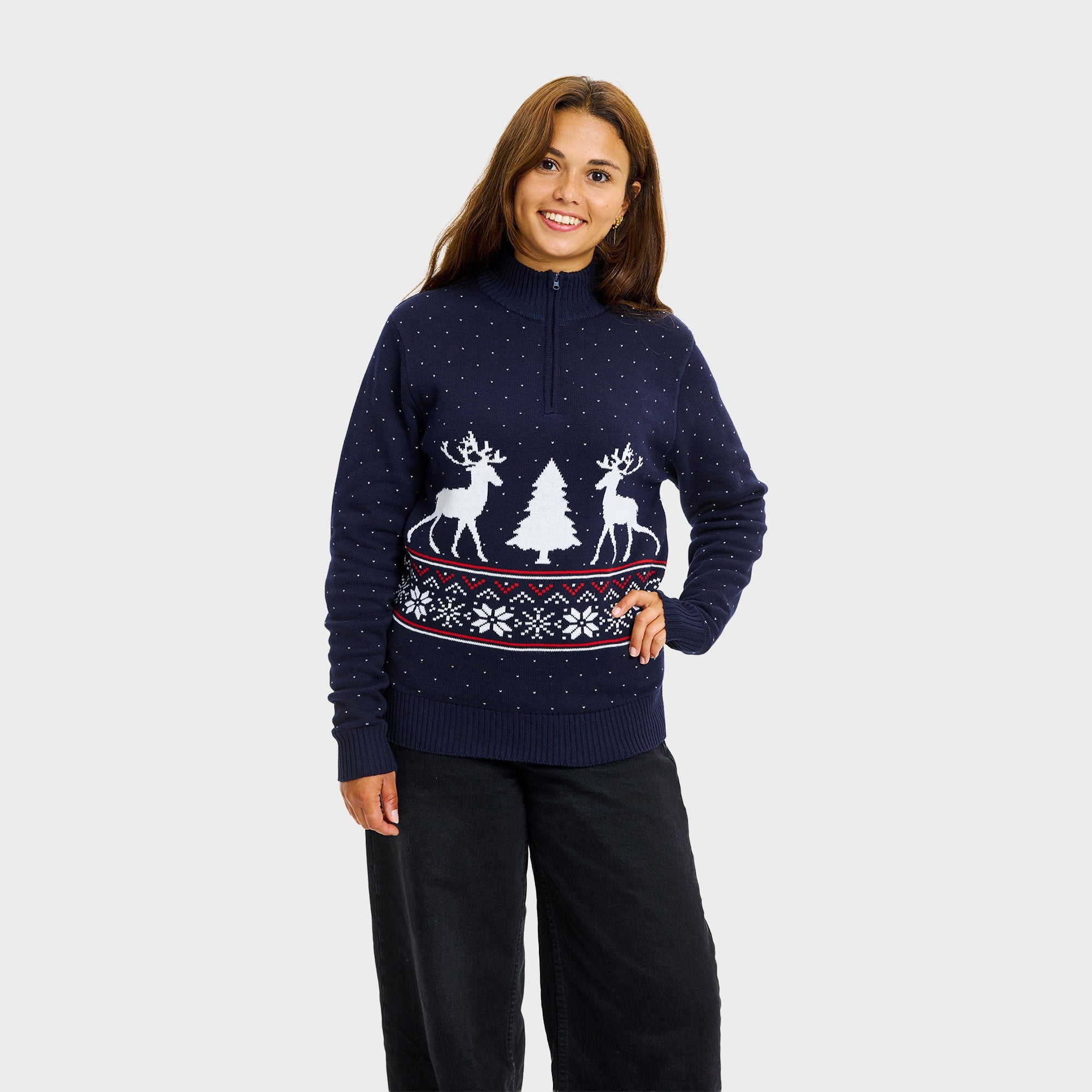 Winter Half-Zip Pullover - Damen