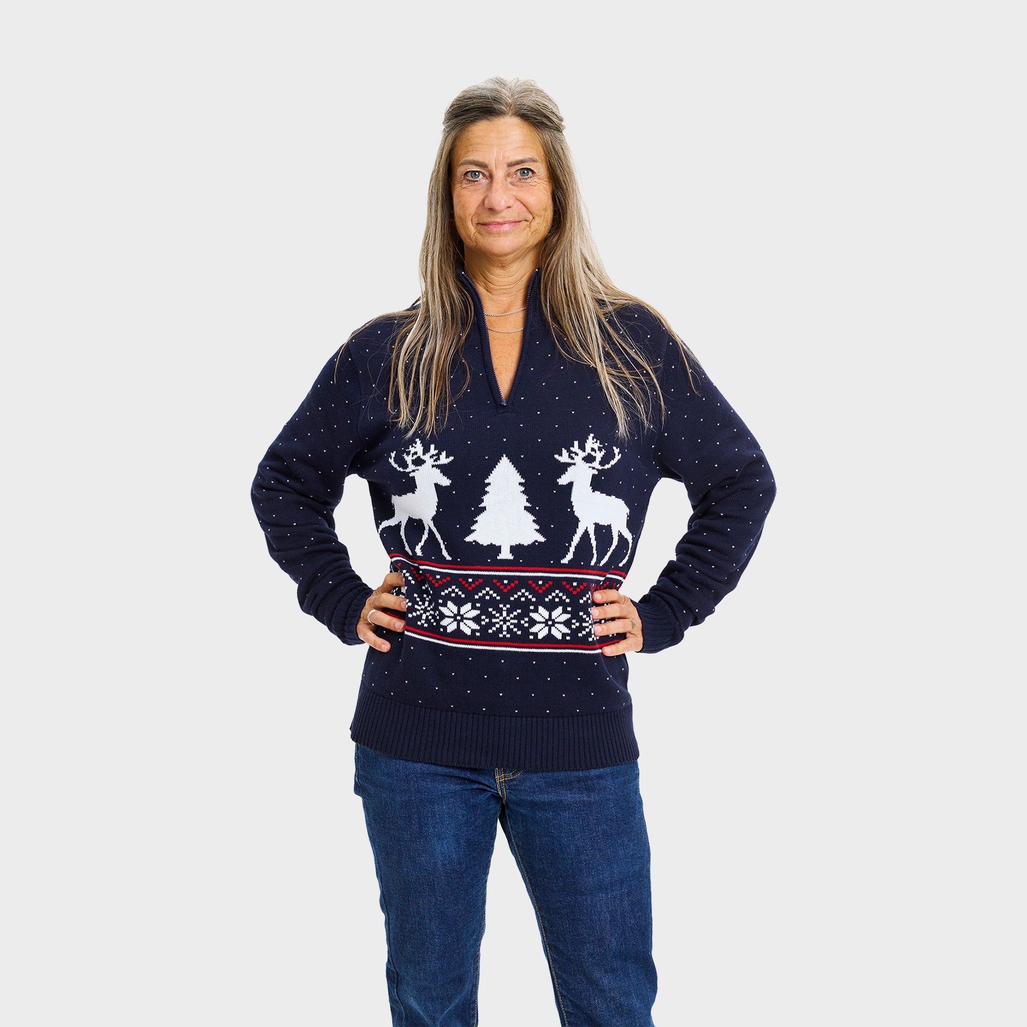 Winter Half-Zip Pullover - Damen