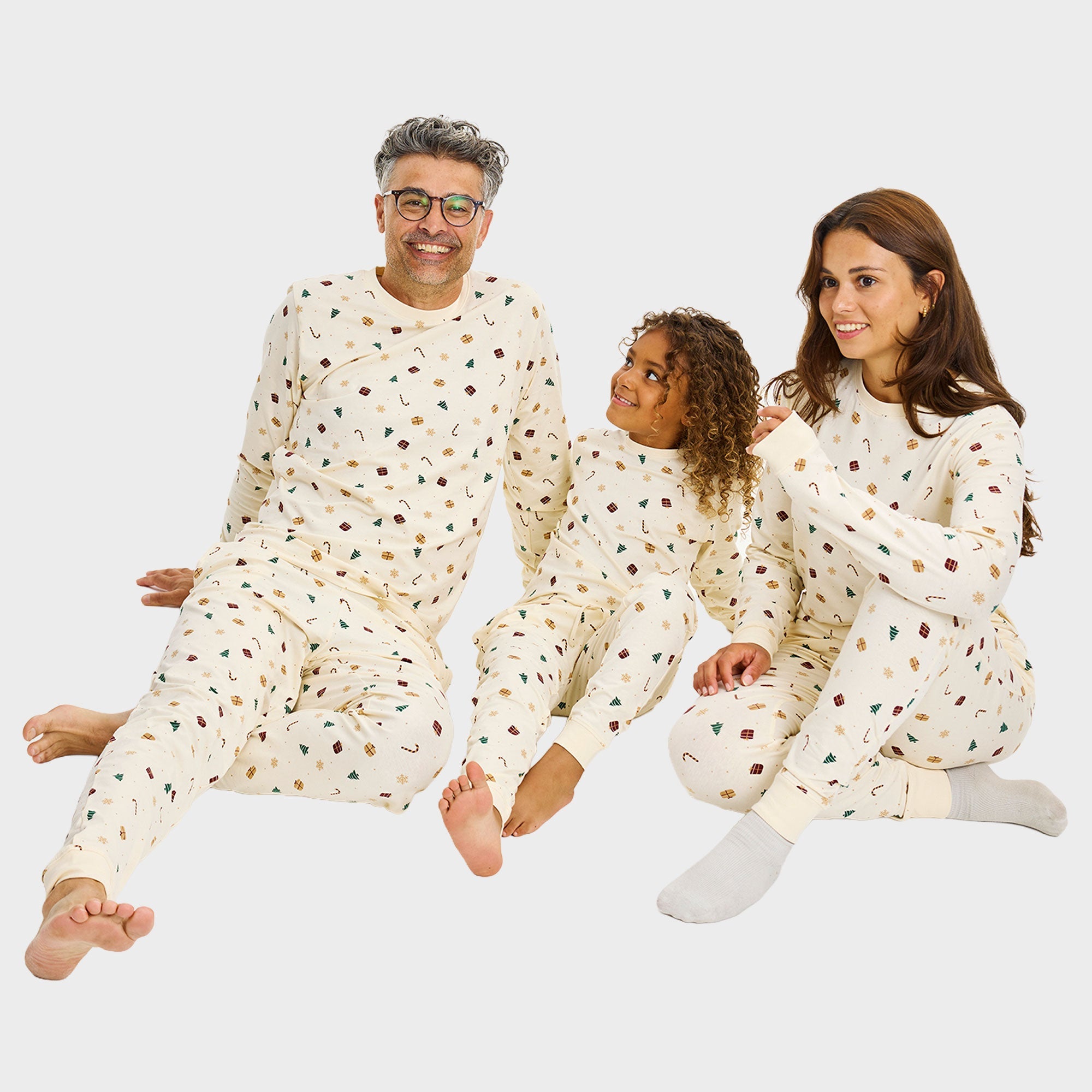 Weihnachtstraum-Pyjama Beige - Damen