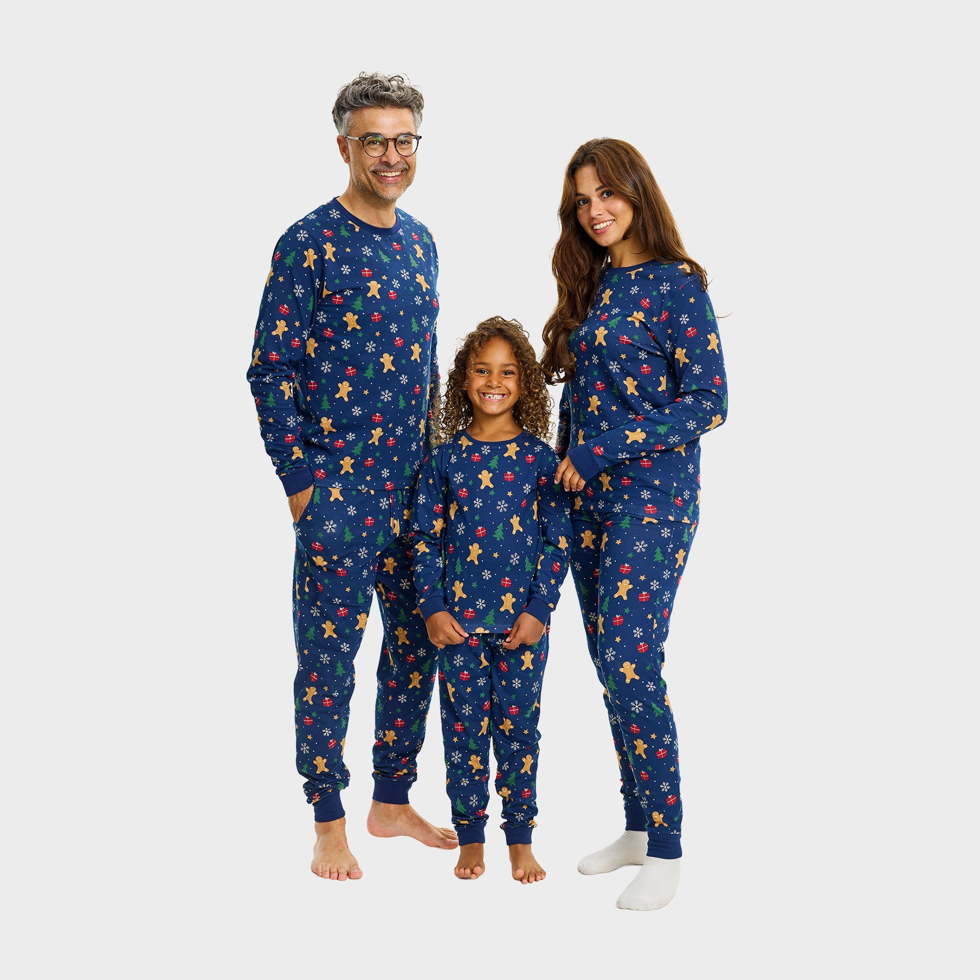Gingerbread Weihnachtspyjama Navy - Damen