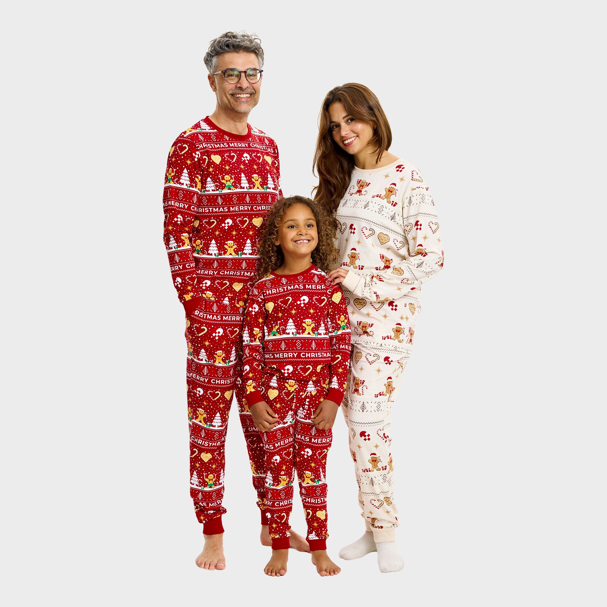 Weihnachtskeks Julepyjama Rot - Kinder.