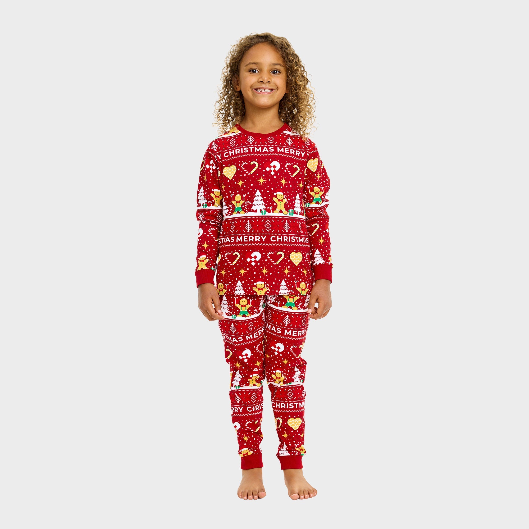 Weihnachtskeks Weihnachtspyjama Rot für Kinder