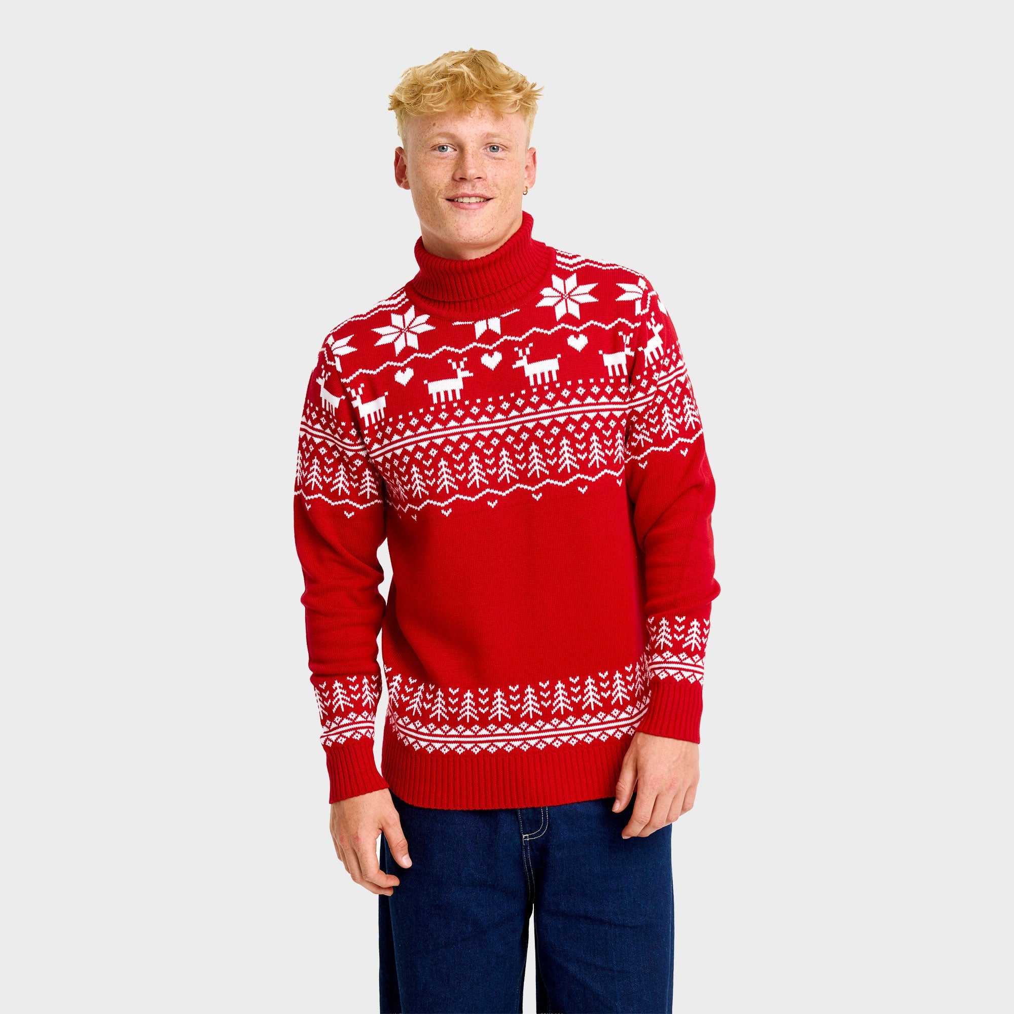Der grönländische Weihnachtspullover für Herren in Rot